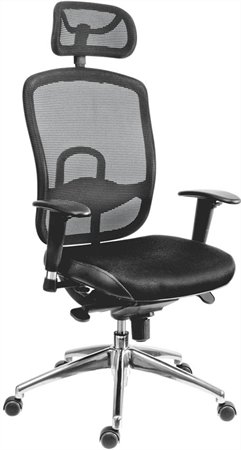 Gyártó: <span class='dk-excerpt-value'>.</span> Főnöki szék, fejtámlával szövetborítás, hálós háttámla, "Oklahoma", fekete