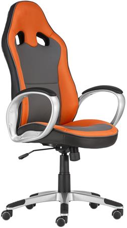 Gyártó: <span class='dk-excerpt-value'>.</span> Főnöki szék, mesh és műbőr borítás, műanyag lábkereszt, "Oregon", szürke-narancs