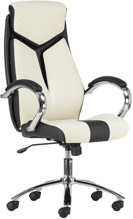 Gyártó: <span class='dk-excerpt-value'>.</span> Főnöki szék, műbőr borítás, króm lábkereszt, "Kent", fekete/bézs