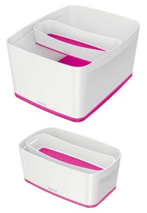 Tálca, keskeny, LEITZ "MyBox", fehér-rózsaszín - Bécsi Irodaker