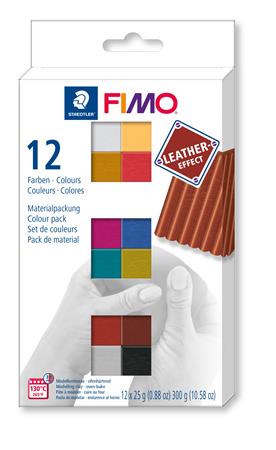 Gyártó: <span class='dk-excerpt-value'>FIMO</span> Gyurma, készlet, 12x25 g, égethető, FIMO "Leather Effect" , 12 különböző szín