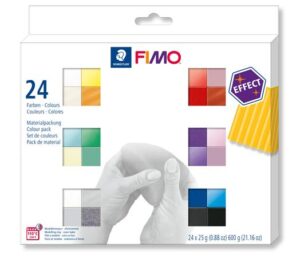 Gyártó: <span class='dk-excerpt-value'>FIMO</span> Gyurma, készlet, 24x25 g, égethető, FIMO "Effect Colours" 24 különböző szín
