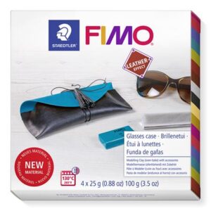 Gyártó: <span class='dk-excerpt-value'>FIMO</span> Gyurma készlet, 4x25 g, égethető, FIMO "Leather Effect", szemüvegtok