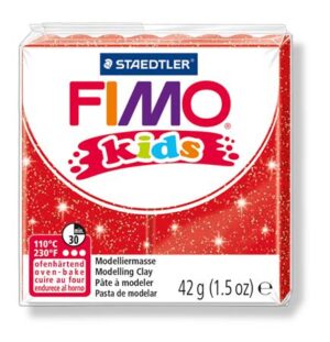 Gyártó: <span class='dk-excerpt-value'>FIMO</span> Gyurma, 42 g, égethető, FIMO "Kids", glitteres piros