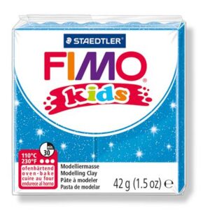 Gyurma, 42 g, égethető, FIMO "Kids", glitteres kék - Bécsi Irodaker