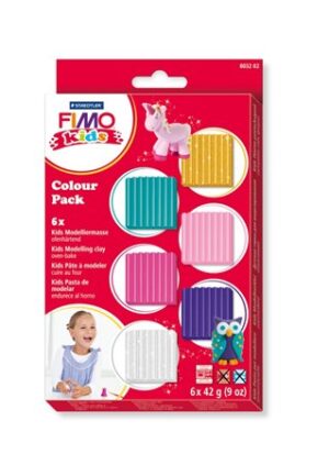 Gyártó: <span class='dk-excerpt-value'>FIMO</span> Gyurma készlet, 6x42 g, égethető, lányoknak, FIMO "Kids Color Pack", 6 különböző szín