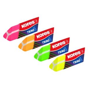 Gyártó: <span class='dk-excerpt-value'>KORES</span> Radír, KORES "Trino", vegyes neon színek