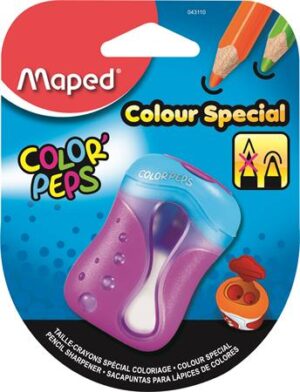 Gyártó: <span class='dk-excerpt-value'>MAPED</span> Hegyező, kétlyukú, tartályos, tompára hegyező, MAPED "Color`Peps", vegyes színek