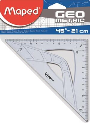 Gyártó: <span class='dk-excerpt-value'>MAPED</span> Háromszög vonalzó, műanyag, 45°, 21 cm, MAPED "Geometric"