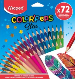 Gyártó: <span class='dk-excerpt-value'>MAPED</span>
Csomagolási egység: <span class='dk-excerpt-value'>72 db</span> Színes ceruza készlet, háromszögletű, MAPED "Color`Peps Star", 72 különböző szín