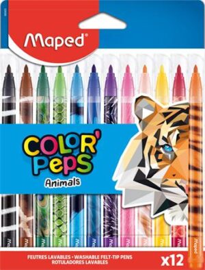 Gyártó: <span class='dk-excerpt-value'>MAPED</span>
Katalóguskód: <span class='dk-excerpt-value'>389F</span>
Csomagolási egység: <span class='dk-excerpt-value'>12 db</span> Filctoll készlet, 2,8 mm, kimosható, MAPED "Color`Peps Animals", 12 különböző szín
