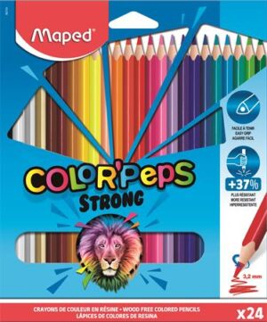 Gyártó: <span class='dk-excerpt-value'>MAPED</span>
Katalóguskód: <span class='dk-excerpt-value'>399B2</span>
Csomagolási egység: <span class='dk-excerpt-value'>24 db</span> Színes ceruza készlet, háromszögletű, MAPED "Color`Peps Strong", 24 különböző szín