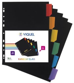 Gyártó: <span class='dk-excerpt-value'>VIQUEL</span>
Katalóguskód: <span class='dk-excerpt-value'>298D2</span> Regiszter, műanyag, A4 Maxi, 6 részes, VIQUEL "Rainbow Class", fekete