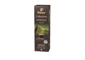 Gyártó: <span class='dk-excerpt-value'>TCHIBO</span>
Katalóguskód: <span class='dk-excerpt-value'>35B5</span>
Csomagolási egység: <span class='dk-excerpt-value'>10 db</span> Kávékapszula, 10 db, TCHIBO "Cafissimo Espresso Brasil"