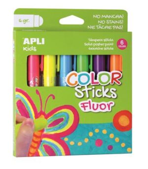 Gyártó: <span class='dk-excerpt-value'>APLI</span>
Csomagolási egység: <span class='dk-excerpt-value'>6 db</span> Tempera kréta készlet, APLI Kids "Color Sticks Fluor", 6 fluoreszkáló szín