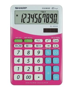 Gyártó: <span class='dk-excerpt-value'>SHARP</span> Számológép, asztali, 10 számjegy, SHARP "EL-M332", pink