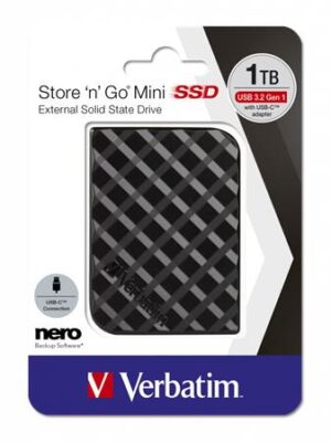 SSD (külső memória), 1TB, USB 3.2 VERBATIM "Store n Go Mini", fekete - Bécsi Irodaker