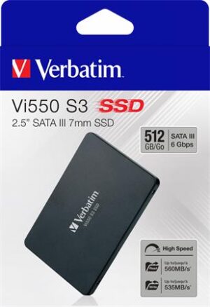 SSD (belső memória), 512GB, SATA 3, 535/560MB/s, VERBATIM "Vi550" - Bécsi Irodaker