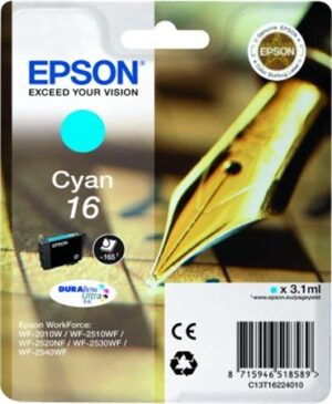 Gyártó: <span class='dk-excerpt-value'>EPSON</span> T16224010 Tintapatron Workforce WF2540WF nyomtatóhoz, EPSON, cián, 3,1ml