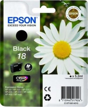 Gyártó: <span class='dk-excerpt-value'>EPSON</span> T18014010 Tintapatron XP 30, 102, 202, 205 nyomtatókhoz, EPSON, fekete, 5,2ml