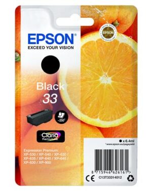 Gyártó: <span class='dk-excerpt-value'>EPSON</span> T33314012 Tintapatron Expression Premium XP530, 630, 900 nyomtatókhoz, EPSON, fekete, 6,4 ml