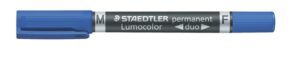 Gyártó: <span class='dk-excerpt-value'>STAEDTLER</span> Alkoholos marker, 0,6/1,5 mm, kúpos, kétvégű, STAEDTLER "Lumocolor® duo 348", kék