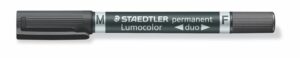 Gyártó: <span class='dk-excerpt-value'>STAEDTLER</span> Alkoholos marker, 0,6/1,5 mm, kúpos, kétvégű, STAEDTLER "Lumocolor® duo 348", fekete