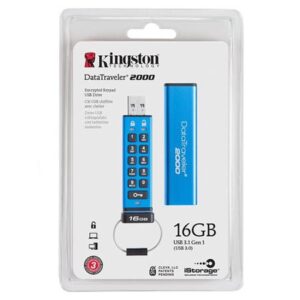 Gyártó: <span class='dk-excerpt-value'>KINGSTON</span> Pendrive, 16GB, USB 3.0, Keypad, KINGSTON "DT2000", kék