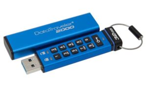 Gyártó: <span class='dk-excerpt-value'>KINGSTON</span> Pendrive, 32GB, USB 3.0, Keypad, KINGSTON "DT2000", kék