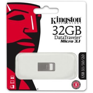 Gyártó: <span class='dk-excerpt-value'>KINGSTON</span> Pendrive, 32GB, USB 3.1, 100/15MB/s, KINGSTON "Data Traveler Micro", ezüst