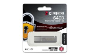 Pendrive, 64GB, USB 3.0, jelszavas védelem, KINGSTON " DataTraveler Locker+ G3", ezüst - Bécsi Irodaker