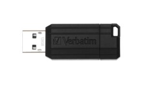 Pendrive, 128GB, USB 2.0, 10/4MB/sec, VERBATIM "PinStripe", fekete - Bécsi Irodaker