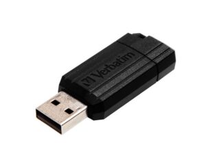 Pendrive, 128GB, USB 2.0, 10/4MB/sec, VERBATIM "PinStripe", fekete - Bécsi Irodaker