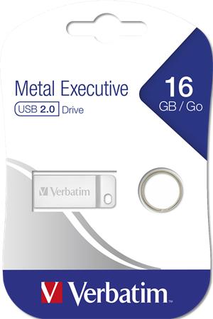 Pendrive, 16GB, USB 2.0, VERBATIM "Executive Metal", ezüst - Bécsi Irodaker