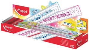 Gyártó: <span class='dk-excerpt-value'>MAPED</span> Vonalzó, műanyag, törhetetlen, 20 cm, MAPED "Study Unbreakable Fancy", vegyes színek