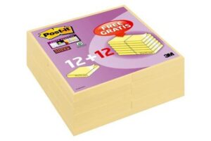 Öntapadó jegyzettömb csomag, 76x76 mm, 24x90 lap, 3M POSTIT "Super Sticky", kanári sárga
