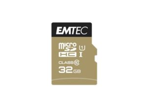 Gyártó: <span class='dk-excerpt-value'>EMTEC</span> Memóriakártya, microSDHC, 32GB, UHS-I/U1, 85/20 MB/s, adapter, EMTEC "Elite Gold"