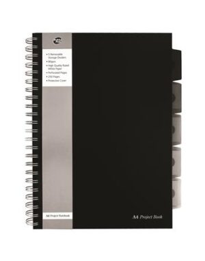 Gyártó: <span class='dk-excerpt-value'>PUKKA PAD</span>
Katalóguskód: <span class='dk-excerpt-value'>213F4</span> Spirálfüzet, A4, vonalas, 125 lap, PUKKA PAD "Black project book", fekete