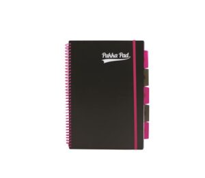 Gyártó: <span class='dk-excerpt-value'>PUKKA PAD</span> Spirálfüzet, A4, vonalas, 100 lap, PUKKA PAD, "Neon black project book"