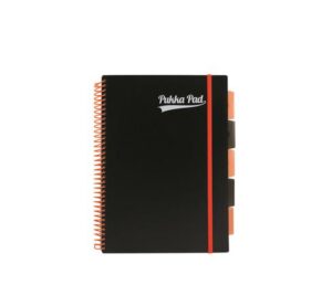 Gyártó: <span class='dk-excerpt-value'>PUKKA PAD</span> Spirálfüzet, A4, vonalas, 100 lap, PUKKA PAD, "Neon black project book"