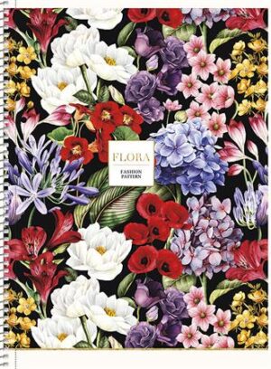 Gyártó: <span class='dk-excerpt-value'>SHKOLYARYK</span> Spirálfüzet, A4+, kockás,,80 lap, SHKOLYARYK "Renaissance flowers", vegyes