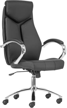 Gyártó: <span class='dk-excerpt-value'>.</span> Főnöki szék, műbőr borítás, króm lábkereszt, "Kent", fekete/fekete