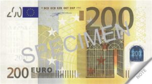 Jegyzettömb, 70 lap, 114x61,5 mm, PANTA PLAST "200 Euro" - Bécsi Irodaker