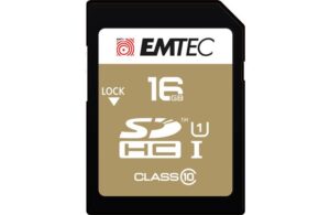 Gyártó: <span class='dk-excerpt-value'>EMTEC</span> Memóriakártya, SDHC, 16GB, UHS-I/U1, 85/20 MB/s, EMTEC "Elite Gold"