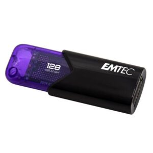Pendrive, 128GB, USB 3.2, EMTEC "B110 Click Easy", fekete-lila - Bécsi Irodaker