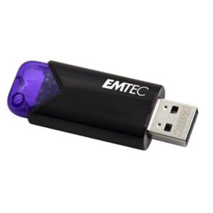 Gyártó: <span class='dk-excerpt-value'>EMTEC</span> Pendrive, 128GB, USB 3.2, EMTEC "B110 Click Easy", fekete-lila