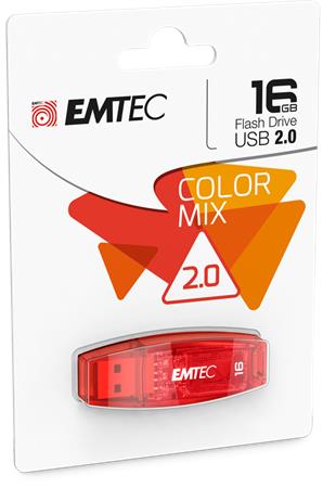 Pendrive, 16GB, USB 2.0, EMTEC "C410 Color", piros - Bécsi Irodaker