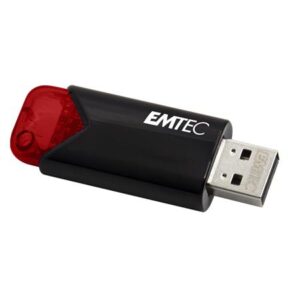 Pendrive, 16GB, USB 3.2, EMTEC "B110 Click Easy", fekete-piros - Bécsi Irodaker
