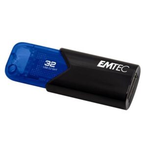 Pendrive, 32GB, USB 3.2, EMTEC "B110 Click Easy", fekete-kék - Bécsi Irodaker