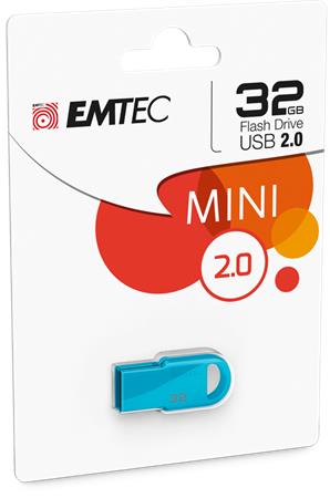 Pendrive, 32GB, USB 2.0, EMTEC "D250 Mini", kék - Bécsi Irodaker